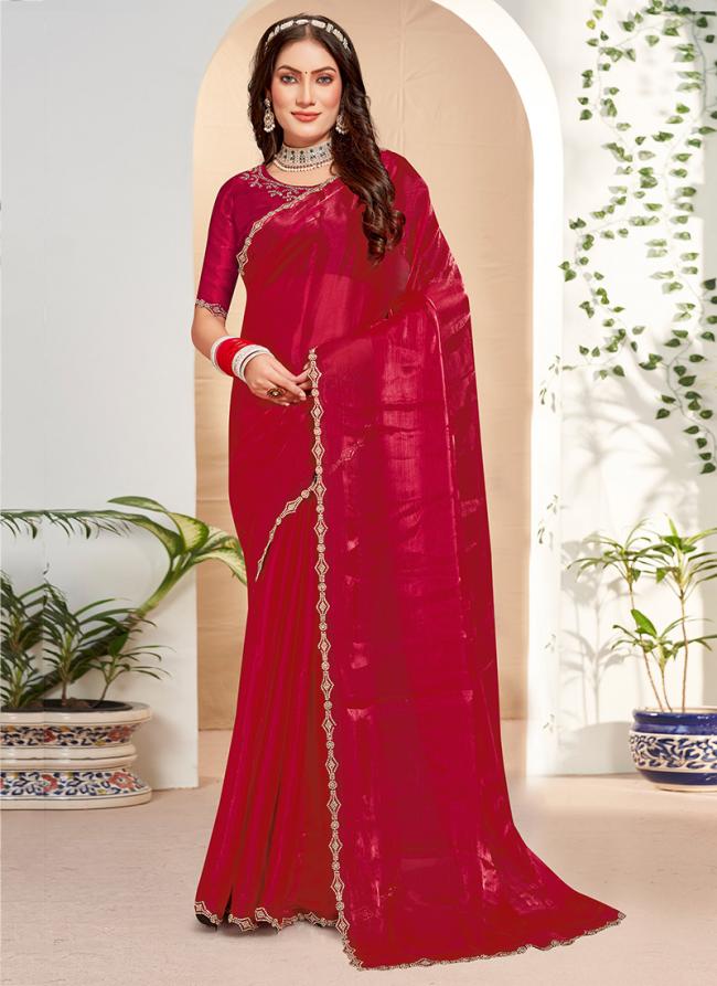 Jimmy Choo Cherry Party Wear Hand Work Saree